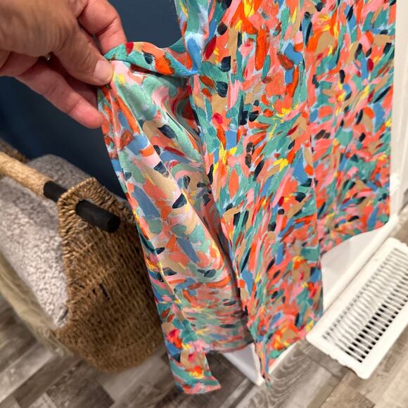 Nic + Zoe Punchy Petals Slip Dress Small Multicolor Artsy Chic Relaxed Fit Maxi - Picture 8 of 10